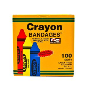 ASO LLC ASO Kid Design (Assorted Crayon) Adhesive Strip, 3/4 x 3 Inch CRA5261-012-000