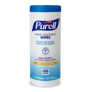 GOJO Purell® Sanitizing Skin Wipe, Benzalkonium Chloride, Canister 9111-12