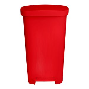 MCKESSON BRAND McKesson Waste Can with Step-On Pedal, Plastic, Red, 15.16 x 14.76 x 26.57 Inch 16-25267