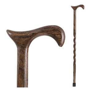 MABIS HEALTHCARE Brazos™ Twisted Oak Derby Cane, 37 Inch Height, Flint Color 502-3000-0047
