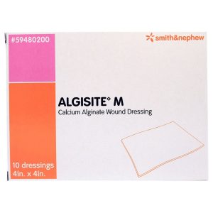 SMITH & NEPHEW AlgiSite M Alginate Dressing, 4 x 4 Inch 59480200