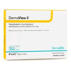 SION BRANDS LLC DermaView II™ Transparent Film Dressing with Border, 4 x 4.5 Inch 00253E