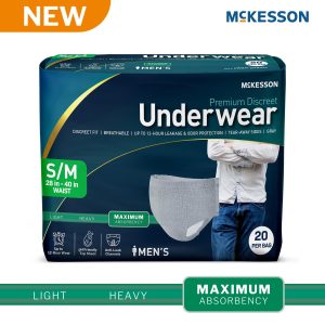 MCKESSON BRAND McKesson Premium Discreet Underwear for Men, Maximum Absorbency, Small/Medium UWDM-SMGRAY