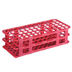 GLOBE SCIENTIFIC Globe® Scientific 456500 Series Test Tube Rack, Tube, 16/17mm, 60-Place, Red 456510