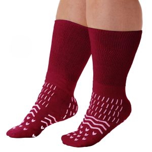 THE PILLOW FACTORY DIVISION Confetti Treads® Risk Management Patient Safety Footwear, Red, 5X-Large 90396