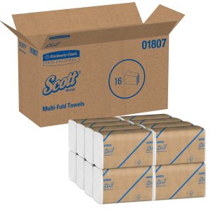 KIMBERLY CLARK Scott® 100% Recycled Fiber Multifold Towels, 9-1/5 X 9-2/5 Inch, White 01807