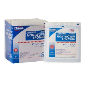 DUKAL Clinisorb Sterile Nonwoven Sponge, 4 x 4 Inch, 4-Ply 7444