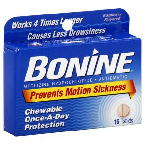 EMERSON HEALTHCARE Bonine Motion Sickness Chewable Tablets, Raspberry Flavor 65197027508