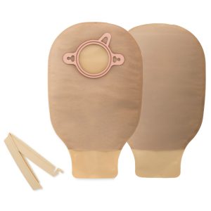 HOLLISTER New Image™ 18204 Beige Colostomy Pouch, Pre-cut to Fit 70 mm Stomas, Blue Match 18204