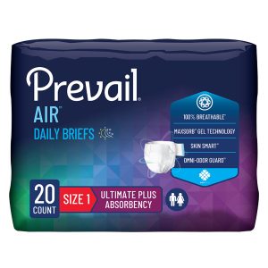 FIRST QUALITY PRODUCTS LLC Prevail Air™ Stretchable Ultimate Plus Absorbency Briefs, Size 1 PVBNG-012CA/1