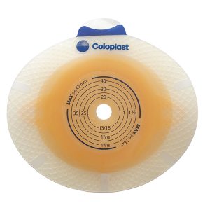 COLOPLAST SenSura® Click Flat Ostomy Barrier, Trim to fit 10 – 45 mm Stoma Opening, Red 10021