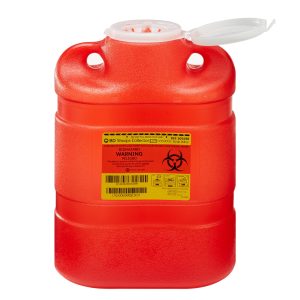 BD Sharps Container, 8.2 Quart, 9.4 x 13.4 x 5.3 Inch 305490