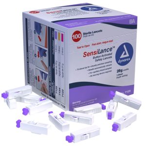 dynarex SensiLance™ Safety Lancet, 28 Gauge, 1.8 mm Depth, Button Activated 7125