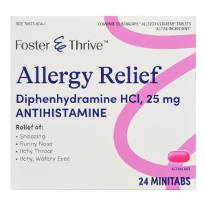 MCKESSON BRAND Foster & Thrive™ Allergy Relief Diphenhydramine HCl 25 mg Minitabs 70677101401