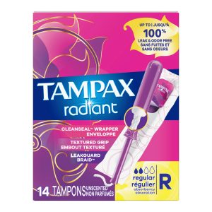 PROCTER & GAMBLE Tampax® Radiant Tampons Regular Absorbency Unscented 07301071306