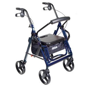 DRIVE DEVILBISS HEALTHCARE drive™ Duet Four Wheel Rollator, Blue 795B