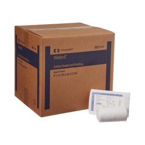 CARDINAL Webril™ White Cotton Undercast Cast Padding, 4 Inch x 4 Yard 2502-