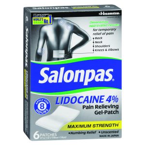 EMERSON HEALTHCARE Salonpas® Lidocaine 4% Pain Relieving Gel-Patches Maximum Strength LC-836