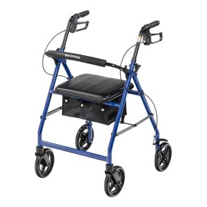 MCKESSON BRAND McKesson Blue Four-Wheel Rollator, 33 to 38 Inch Handle Height 146-R728BL
