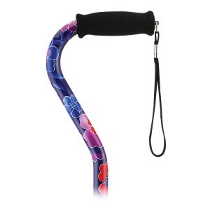 NOVA ORTHO-MED Nova Maui Flowers Offset Cane, 30 – 39 Inch Height 1070MF