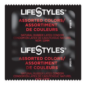 SXWELL USA Lifestyles® Assorted Colors Lubricated Latex Condom 310150
