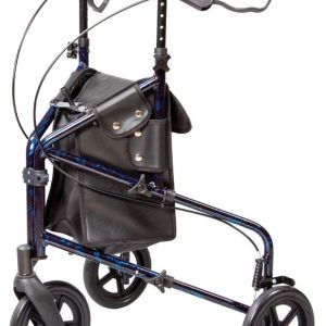 DRIVE DEVILBISS HEALTHCARE Carex® Trio Three-Wheel Rolling Walker, 31.75 – 38 Inch Handle Height, Blue FGA33300 0000