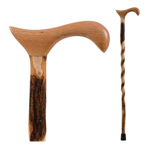 MABIS HEALTHCARE Brazos™ Twisted Hickory Derby Rustic Walking Cane, 34-Inch Height 502-3000-0087
