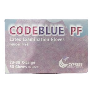 MCKESSON BRAND CodeBlue® PF Latex Extended Cuff Length Exam Glove, Extra Large, Blue 23-38