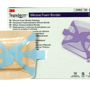 SOLVENTUM CORPORATION 3M™ Tegaderm™ Silicone Adhesive with Border Silicone Foam Dressing, 3 x 3 Inch 90640