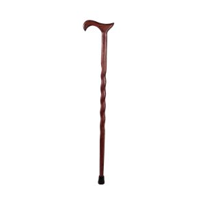 MABIS HEALTHCARE Brazos™ Twisted Oak Cane with T-Handle, 34-Inch Height, Red 502-3000-0051