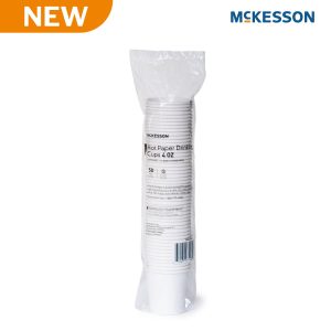 MCKESSON BRAND McKesson Paper Drinking Cup for Hot Beverages, White, 4-ounce Capacity PDC-HW4