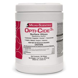 MICRO SCIENTIFIC INDUSTRIES Opti-Cide3® Surface Disinfectant Cleaner Wipes MSI100