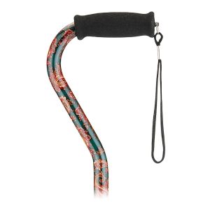 NOVA ORTHO-MED Nova Green Paisley Print Offset Cane, 30 to 39 Inch Height 1070GP