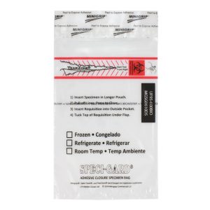 MINIGRIP Speci-Gard® Specimen Transport Bag, Document Pouch, Adhesive Closure, 6 x 10" UF95-600BIO