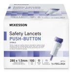 MCKESSON BRAND McKesson Push Button Safety Lancet, 28 Gauge 16-PBSL28GX