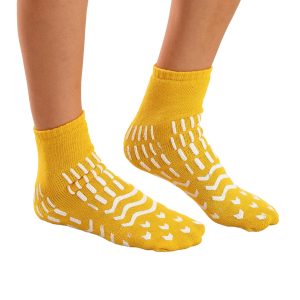 THE PILLOW FACTORY DIVISION Confetti Treads® Risk Management Patient Safety Footwear, Yellow, Large 90381
