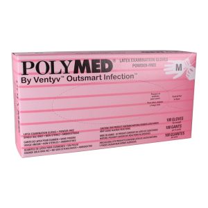 VENTYV Polymed® Latex Exam Glove, Medium, Ivory PM103