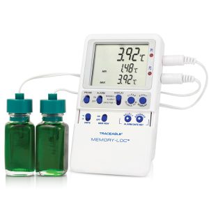 COLE-PARMER/ANTYLIA SCIENTIFIC Traceable® Memory-Loc™ Refrigerator/Freezer Thermometer with Alarm & Data Logger 94460-39