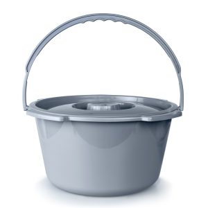 MCKESSON BRAND McKesson Commode Bucket With Metal Handle And Cover, 7-1/2 Quart, Gray 146-11106