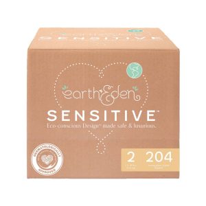 FIRST QUALITY PRODUCTS LLC Earth & Eden Sensitive Baby Diapers, Size 2 for Babies Weighing 12 – 18 lbs. 10008046