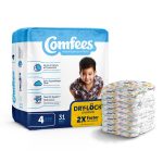 ATTENDS HEALTHCARE PRODUCTS Comfees® Premium Diapers, Unisex, Baby, Tab Closure, Size 4 CMF-4
