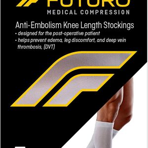 3M COMPANY 3M Futuro™ Anti-Embolism Stockings, Knee-High, Closed-Toe, Large/Regular, White 71057EN