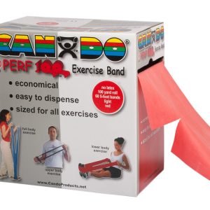 FABRICATION ENTERPRISES CanDo® Perf 100™ Exercise Resistance Band, Red, 5" x 100 Yard, Light Resistance 10-5692