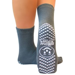 PRINCIPLE BUSINESS ENTERPRISES Pillow Paws® Slipper Socks Single Print, 2X-Large, Gray 1098