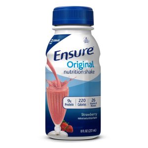 ABBOTT NUTRITION Ensure® Original Nutrition Shake, Strawberry, 8-ounce bottle 63389