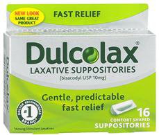 BOEHRINGER INGELHEIM Dulcolax® Bisacodyl Laxative Suppositories 68142102103