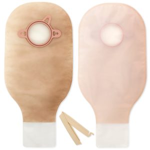 HOLLISTER New Image™ Transparent Colostomy Pouch, Pre-cut to Fit 57 mm Stomas, Red Match 18103