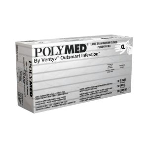 VENTYV Polymed® Latex Exam Glove, Extra Large, Ivory PM105