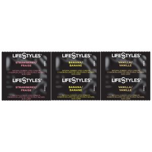 SXWELL USA Lifestyles® Lubricated Latex Condom, Assorted Flavors 310151