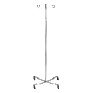 DRIVE DEVILBISS HEALTHCARE McKesson IV Pole, Four Legs with Casters, Two Hooks MS400E